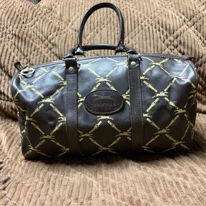 Longchamp Vintage Classic Pattern Bowling Bag/Boston Bag